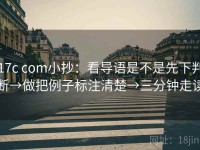 17c com小抄：看导语是不是先下判断→做把例子标注清楚→三分钟走读