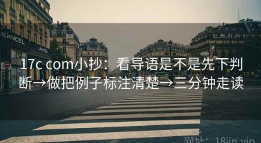 17c com小抄：看导语是不是先下判断→做把例子标注清楚→三分钟走读