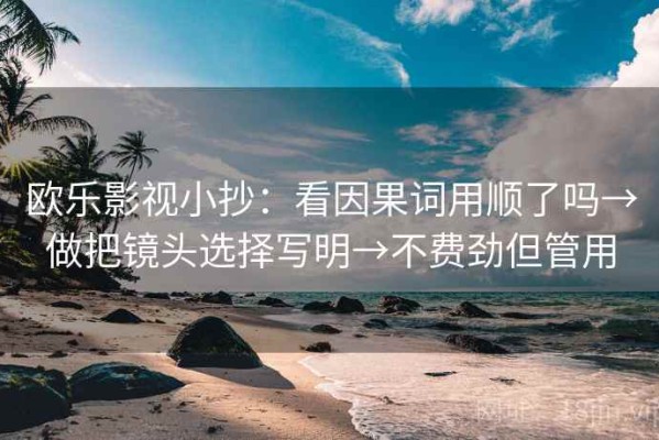 欧乐影视小抄：看因果词用顺了吗→做把镜头选择写明→不费劲但管用