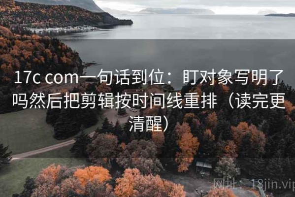 17c com一句话到位：盯对象写明了吗然后把剪辑按时间线重排（读完更清醒）